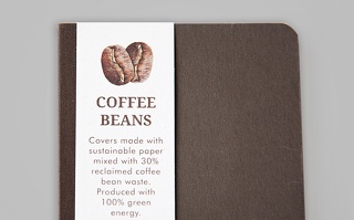 Notizbuch Papier Kaffeebohnenreste